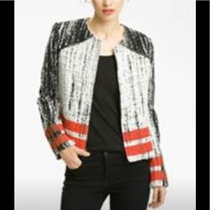 Parker Black Orange Tweed Stripe jacket Blazer.